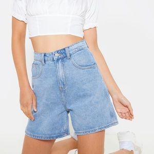 NWT PrettyLittleThing Light Blue Jean Mom Shorts